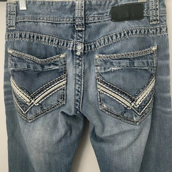 Buckle Black 3 FIT Jeans Mens 28 Denim Low Rise Thick Stitch Bootcut Medium Wash - Picture 7 of 11